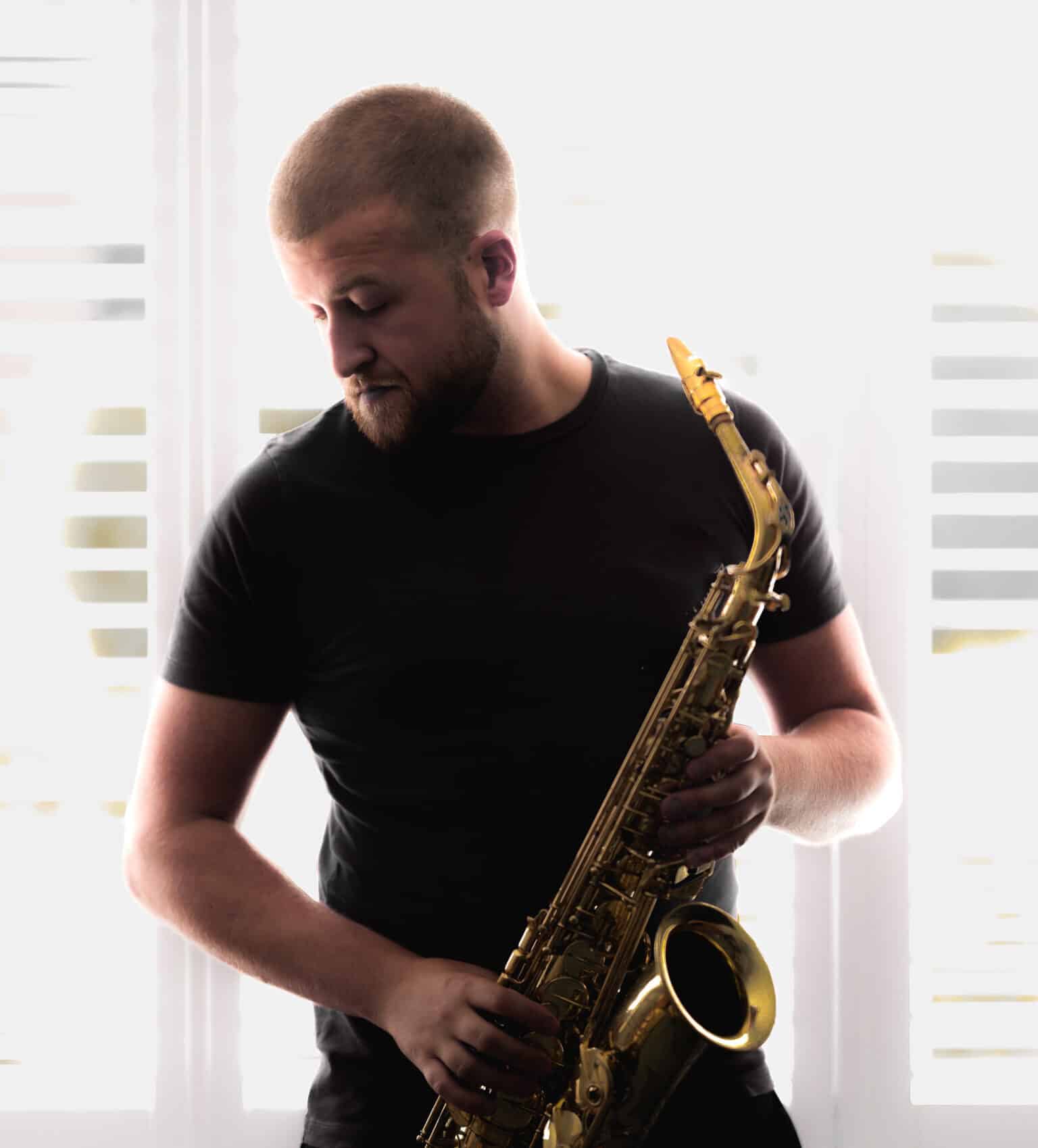 Saxophonist photo shoot