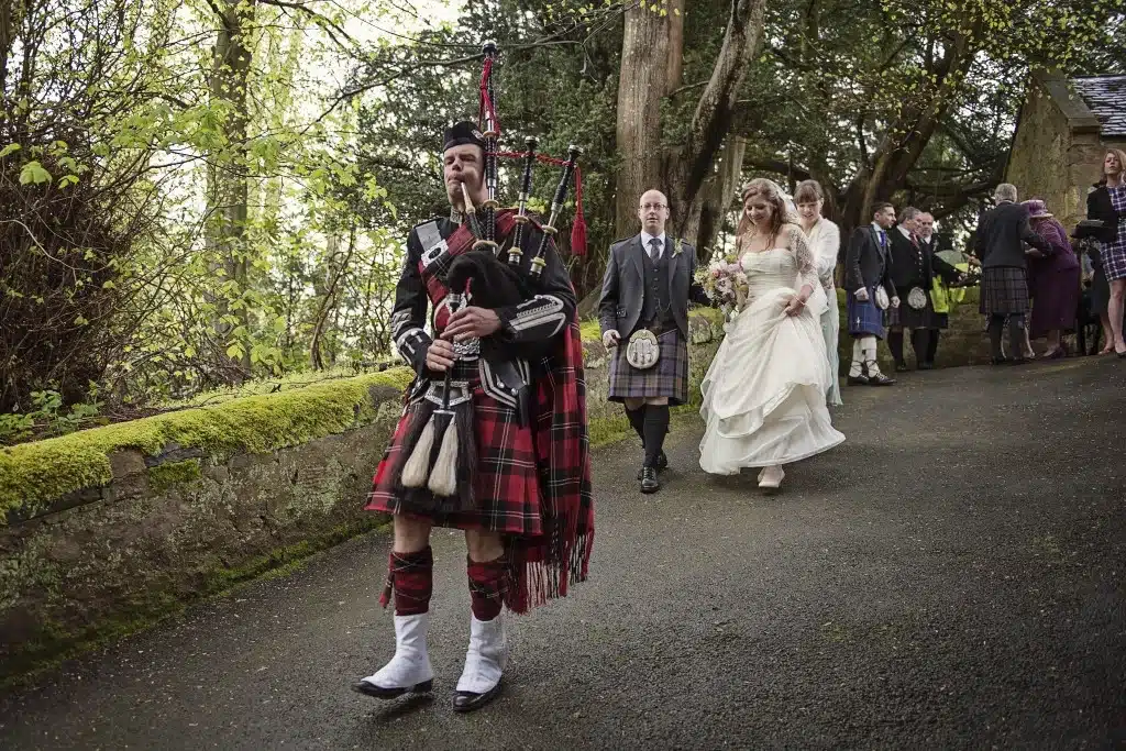 Bagpiper to hire leading bridal party