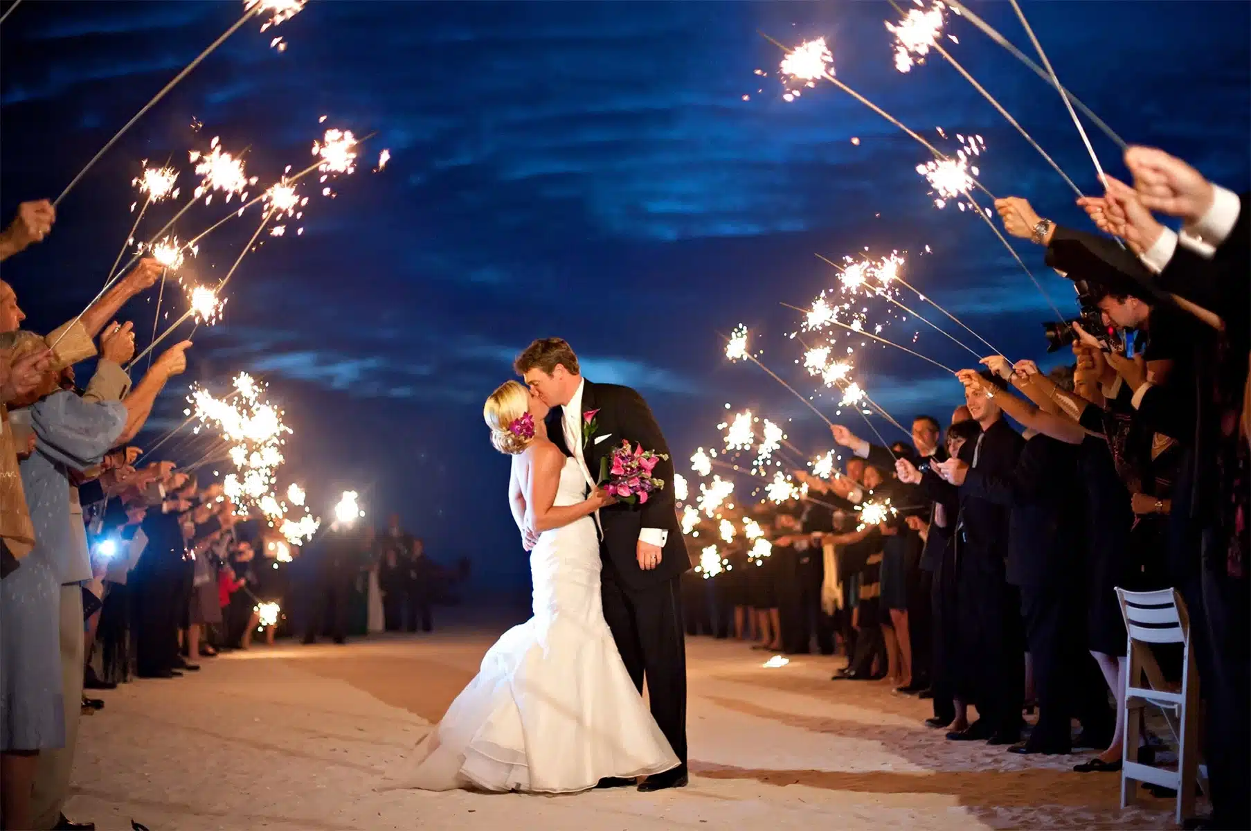 Wedding party ideas sparklers walk